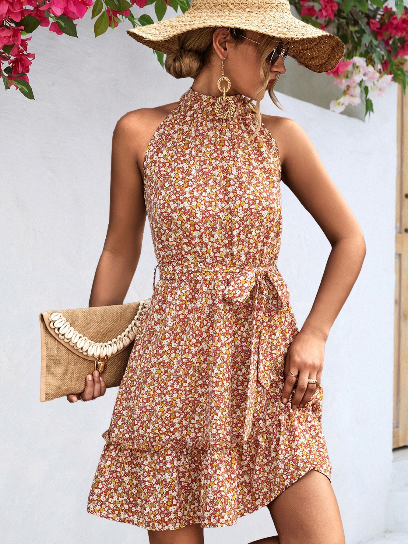 LionVII Hanging Neck Sleeveless Dresses