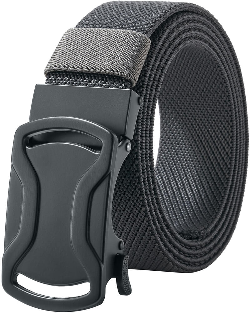 LionVII Elastic Ratchet Men Belts, 1 3/8" Stretch Belt with Automatic Buckle for Men, Adjustable Trim to Fit 28-49" Waist