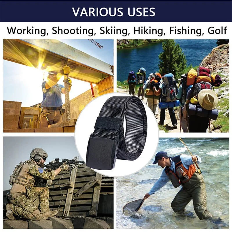 LionVII Mens Belt Web with Plastic Buckle for Work & Golf, Trim to Fit 28-49' Waist - Product Features:
Corrosion resistance, Oxidation resistance;
500lbs Tensile Strength (800D Nylon) - LionVII Professional Gear
