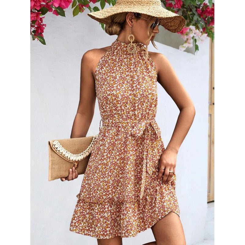 LionVII Hanging Neck Sleeveless Dresses - - LionVII Professional Gear