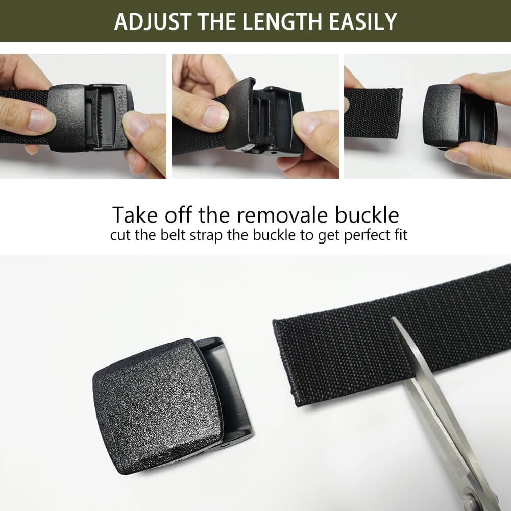 LionVII Men's Elastic Stretch Belts - 2 Colors in 1 Reversible Belt Strap with Plastic Buckle for Work Travel, Adjustable Trim to Fit 28-49" Waist