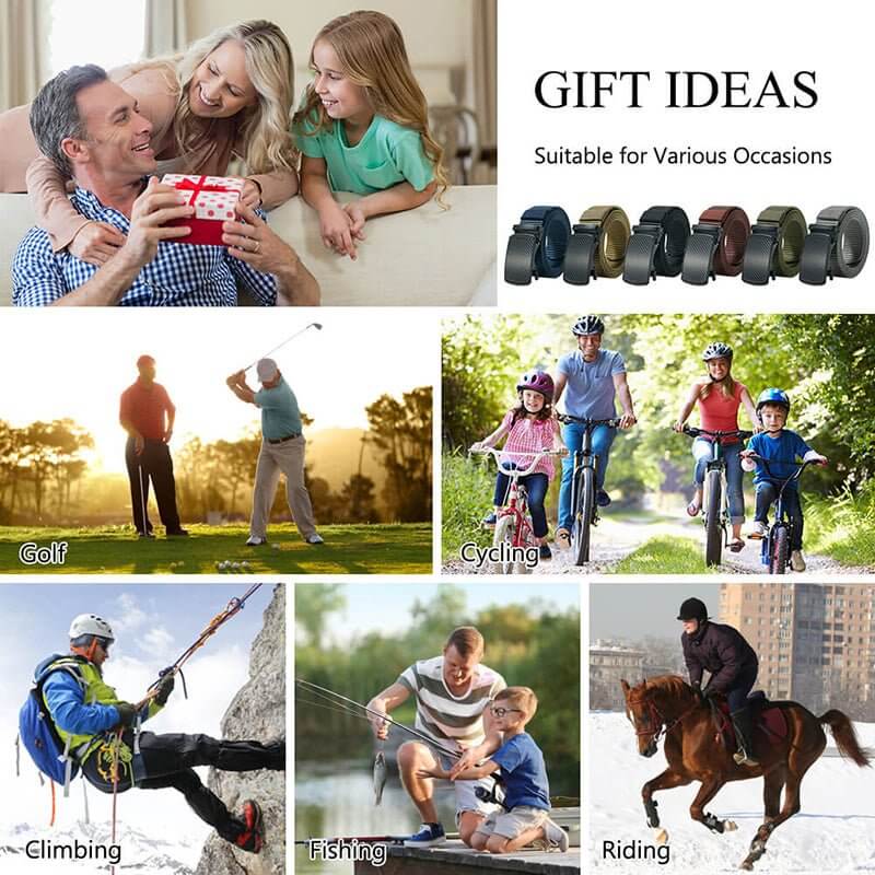 LionVII Men's Ratchet Belts, Casual Web Belt with Click Buckle 1 3/8" Nylon Waist Strap for Work, Trim to Fit 27-44" Waist… - LionVII