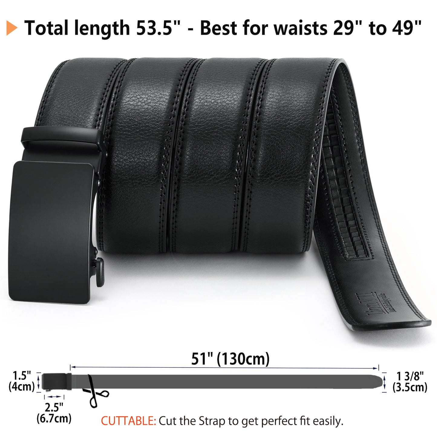 LionVII Men's Ratchet Belt - Genuine Leather Belt for Dress and Casual