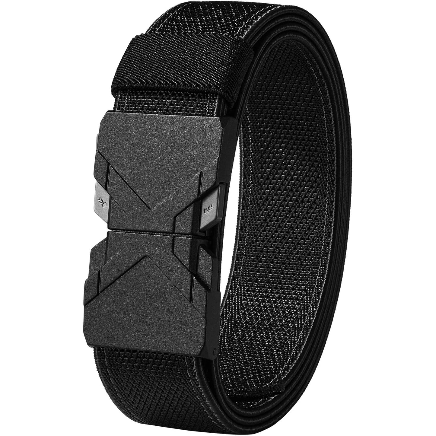 LionVII Quick Release Elastic Belt, Men Stretch Belts with Buckle Fit Through Belt Loops, Adjustable Trim to Fit 28-48" Waist