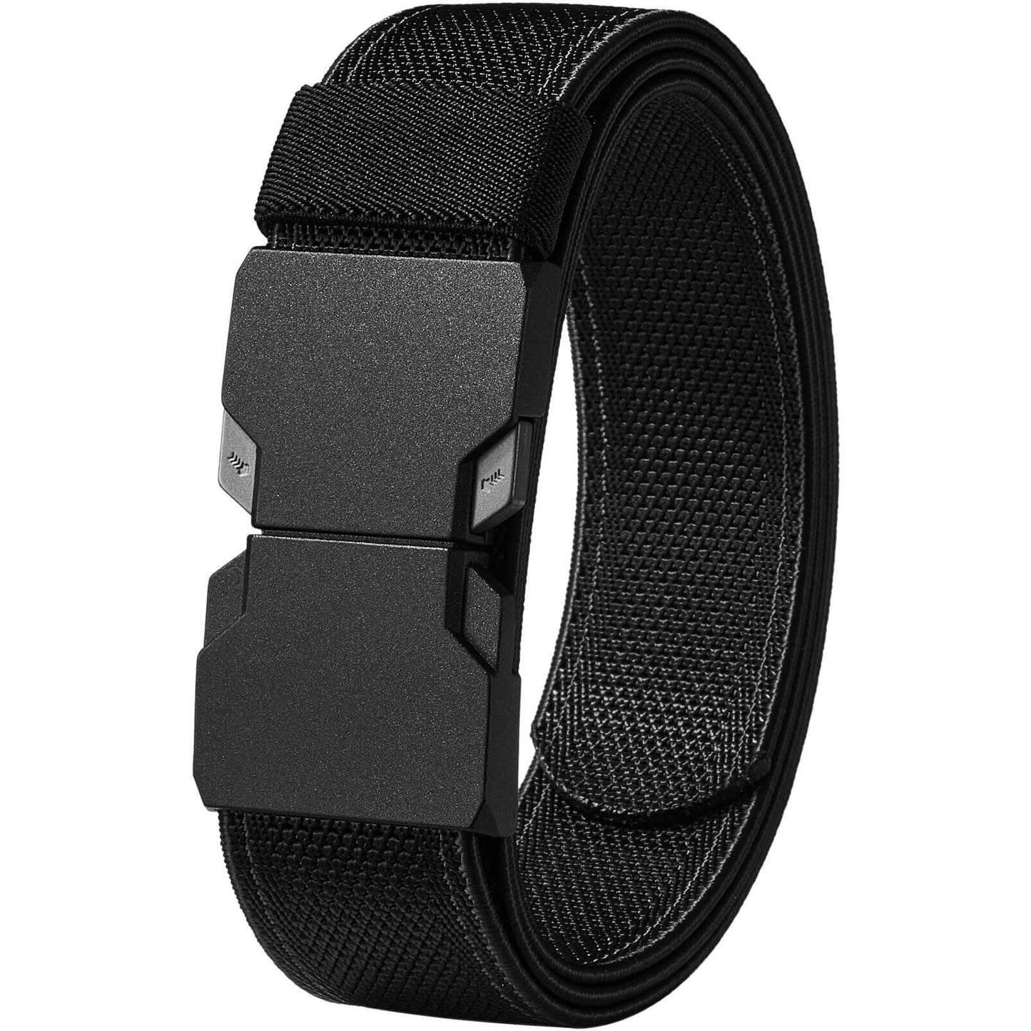 LionVII Elastic Men Belt, Stretch Belts with Quick Release Buckle Fit Through Belt Loops, Adjustable Trim to Fit 28-48" Waist