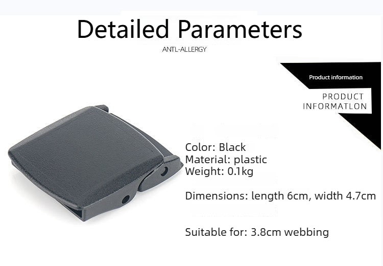 YKK Genuine Buckle Made of High-strength Plastic, Environmentally Friendly Buckle Head, Width 3.8CM / 1.5Inch