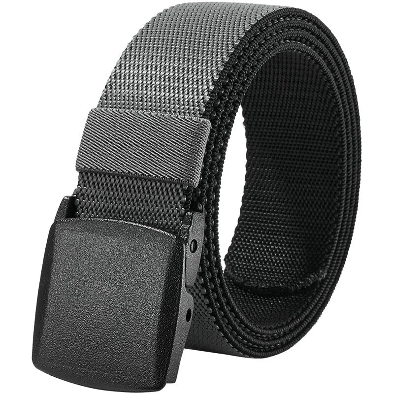 LionVII Men's Elastic Stretch Belts - 2 Colors in 1 Reversible Belt Strap with Plastic Buckle for Work Travel, Adjustable Trim to Fit 28-49' Waist - This elastic belt for men is durable comfortable and breathable for outdoor sports &amp; travel, can - LionVII Professional Gear