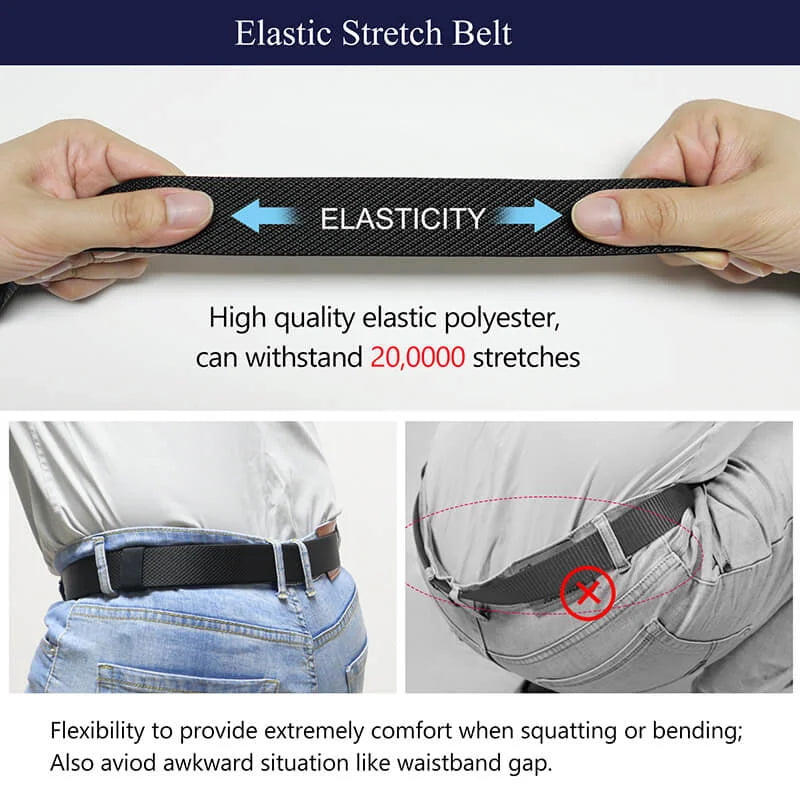 LionVII Ratchet Elastic Stretch Belts, 1 3/8' Slide Belt for Men with Automatic Buckle for Men Dress, Adjustable Trim to Fit 28-49' Waist - Exquisite craftsmanship make it more valuable.
This ratchet elastic belt for men is durable comfo - LionVII Professional Gear
