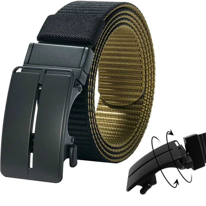 Ratchet Belts for Men - Mens Rotatable Belt Nylon Fabric 1 3/8' for Casual Jeans -Double-sided Adjustable - Product Features:1,Corrosion resistance, Oxidation resistance;2,Strong strap(twice as strong as the - LionVII Professional Gear