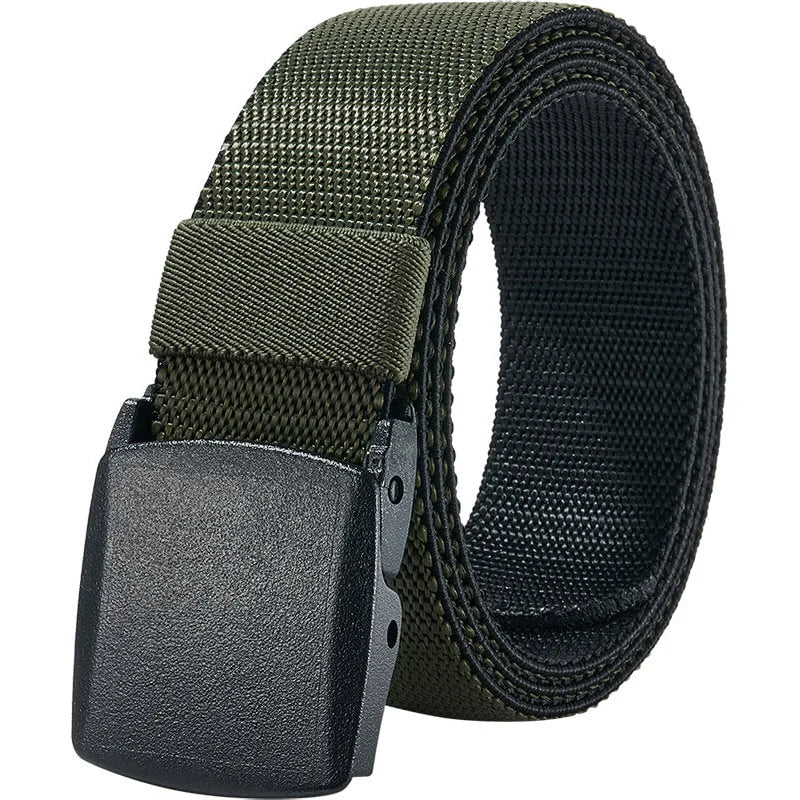 LionVII Men's Elastic Stretch Belts - 2 Colors in 1 Reversible Belt Strap with Plastic Buckle for Work Travel, Adjustable Trim to Fit 28-49' Waist - This elastic belt for men is durable comfortable and breathable for outdoor sports &amp; travel, can - LionVII Professional Gear