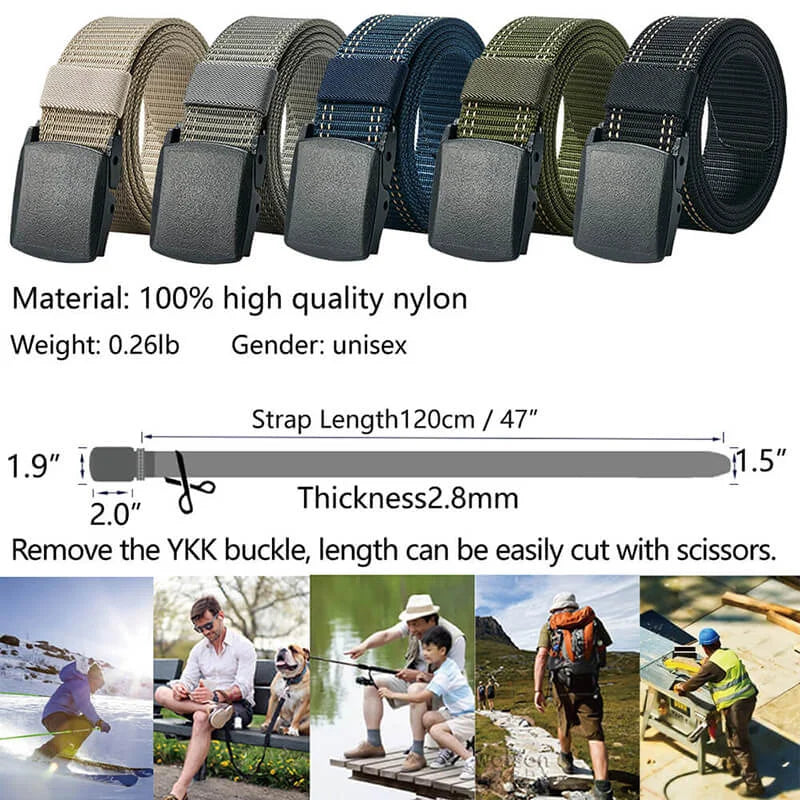 LionVII Work Belt for Men with Plastic Buckle Durable Breathable,Trim to Fit 27- 46' Waist - Product Features:1,Corrosion resistance, Oxidation resistance;2,Strong strap(twice as strong as the - LionVII Professional Gear