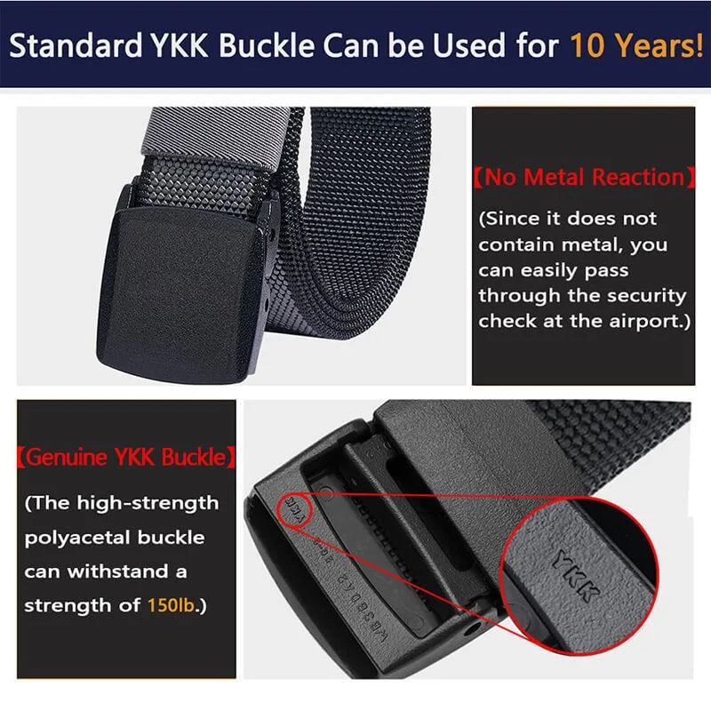 LionVII Mens Belt Web with Plastic Buckle for Work & Golf, Trim to Fit 28-49' Waist - Product Features:

Corrosion resistance, Oxidation resistance;

500lbs Tensile Strength (800D Nylon) - LionVII Professional Gear