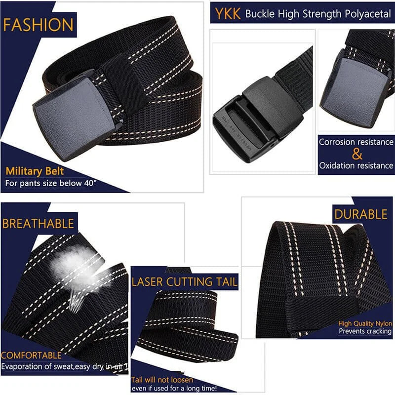 LionVII Work Belt for Men with Plastic Buckle Durable Breathable,Trim to Fit 27- 46' Waist - Product Features:1,Corrosion resistance, Oxidation resistance;2,Strong strap(twice as strong as the - LionVII Professional Gear