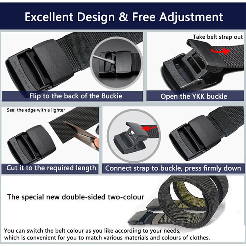 LionVII Mens Belt Web with Plastic Buckle for Work & Golf, Trim to Fit 28-49' Waist - Product Features:

Corrosion resistance, Oxidation resistance;

500lbs Tensile Strength (800D Nylon) - LionVII Professional Gear