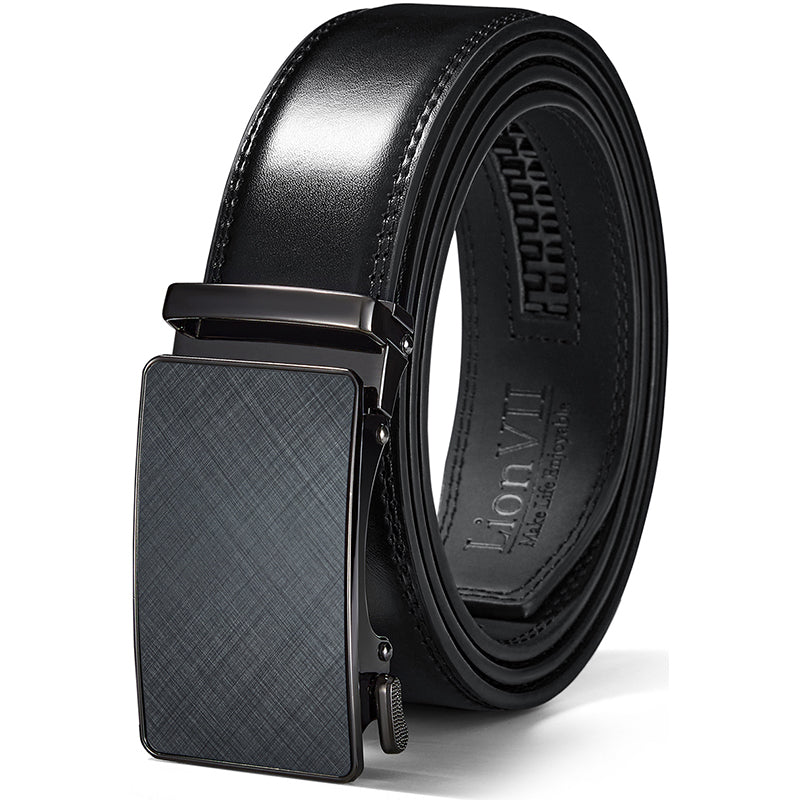 Men's Genuine Leather Belt Ratchet for Casual Trim Fit 29-50" Waist