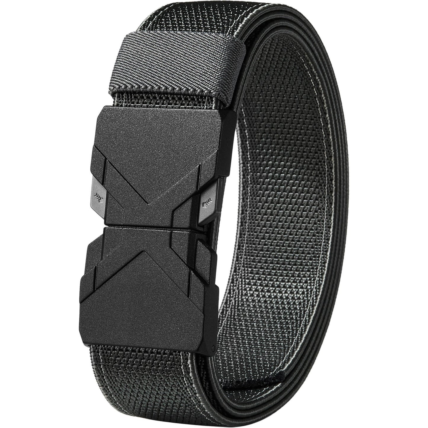 LionVII Quick Release Elastic Belt, Men Stretch Belts with Buckle Fit Through Belt Loops, Adjustable Trim to Fit 28-48" Waist