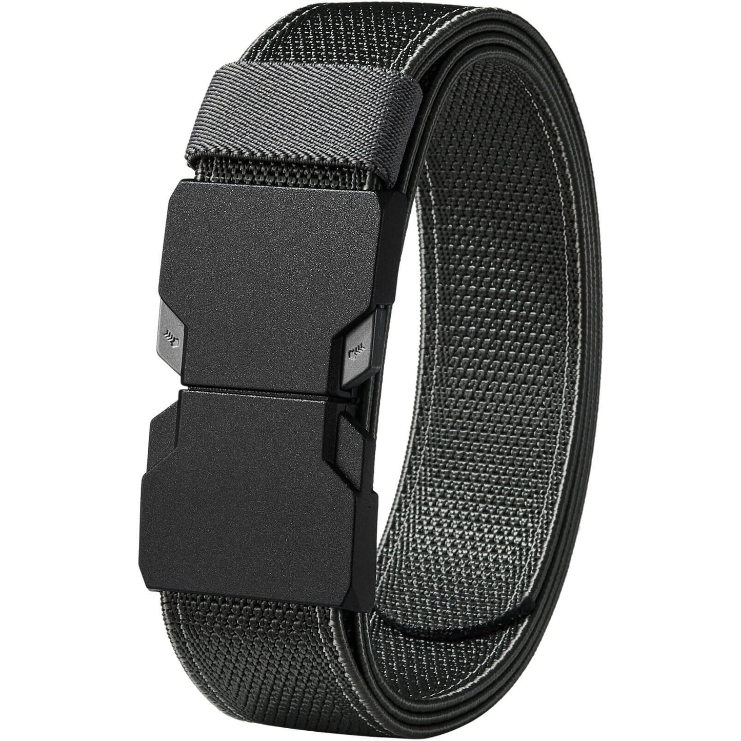 LionVII Elastic Men Belt, Stretch Belts with Quick Release Buckle Fit Through Belt Loops, Adjustable Trim to Fit 28-48" Waist
