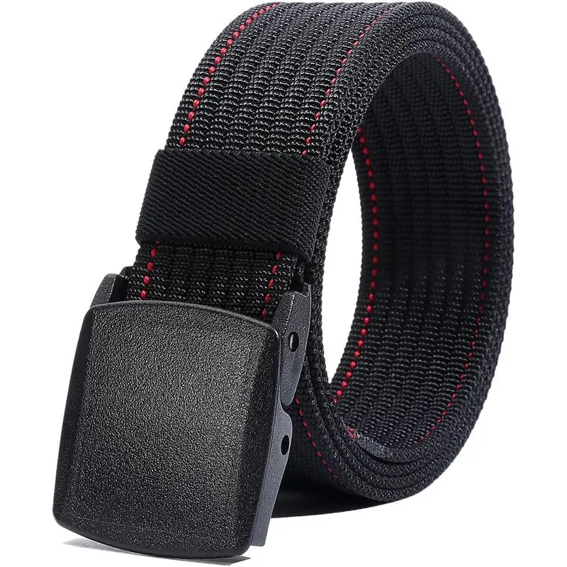 LionVII Men's Nylon Web Belt with YKK Plastic Buckle - Breathable and Durable Waist Strap for Work, Outdoor Sports and More - Adjustable Trim to Fit 28-49" Waist