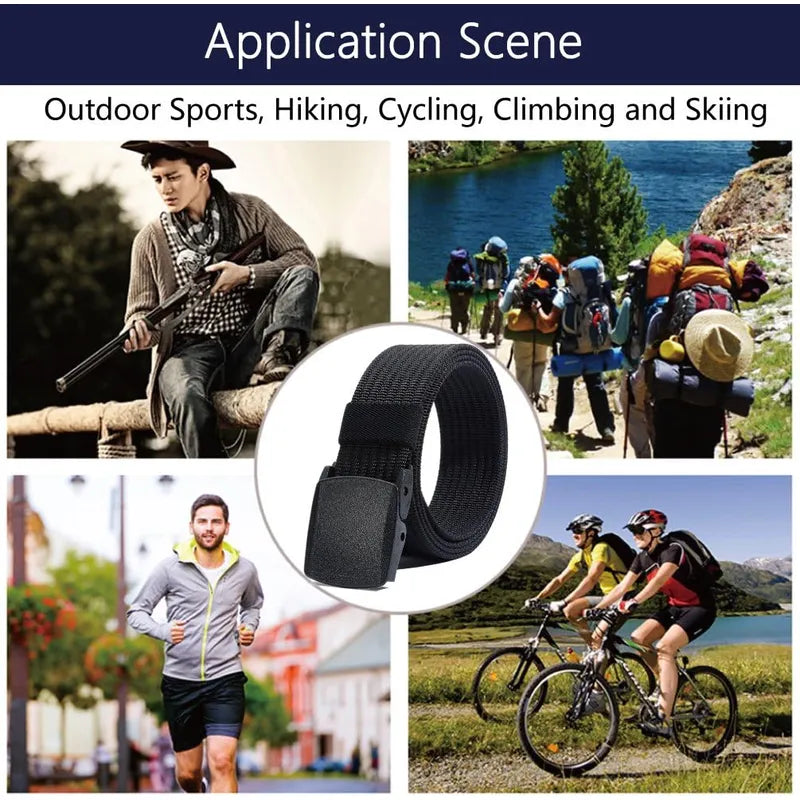 LionVII Men's Nylon Web Belt with YKK Plastic Buckle - Breathable and Durable Waist Strap for Work, Outdoor Sports and More - Adjustable Trim to Fit 28-49" Waist