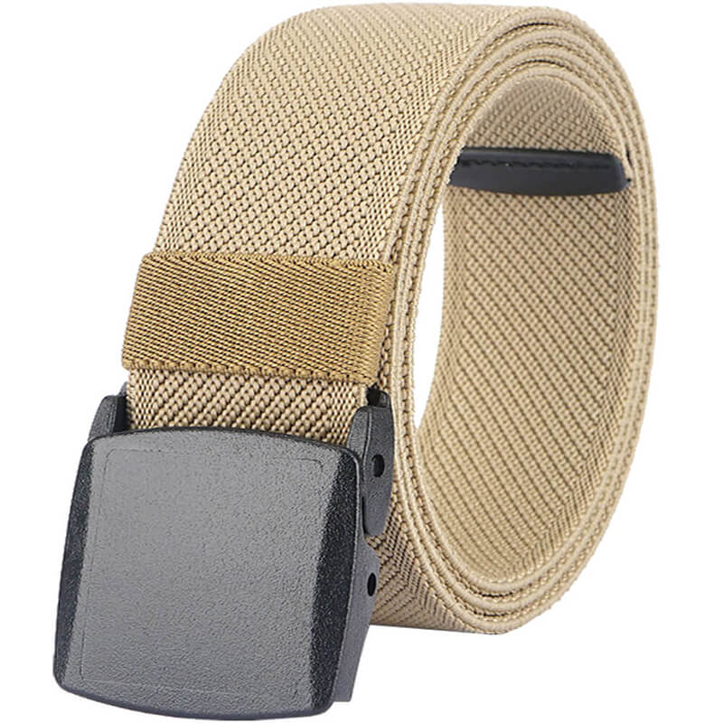 LionVII Mens Elastic Stretch Belts, Webbing Canvas Sports Belt for Men Women with Plastic Buckle for Outdoor Work Travel Golf