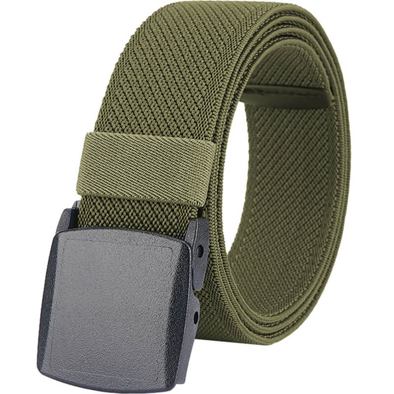 LionVII Men's Elastic Stretch Belts Webbing Canvas Sports Belt for Men Women with Plastic Buckle for Outdoor Work Travel Golf